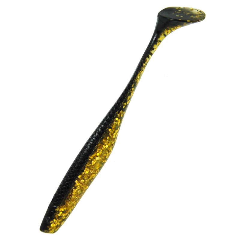 Lazy Shad Gummifisch 4" 10cm Schwarz Gold 5 Stück