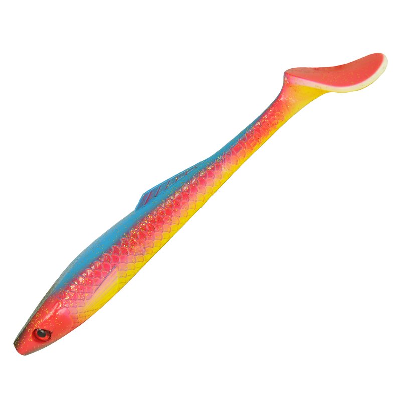 Hecht Shad Gummifisch Köder XXL Rainbow