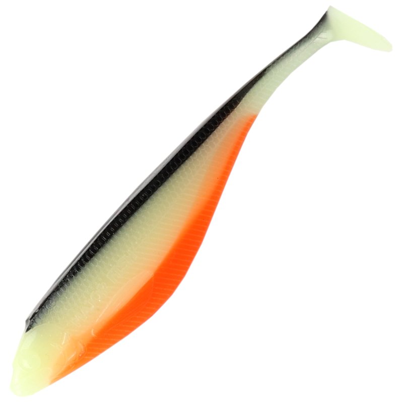 Rabaza Shad Jig Gummifisch Dirty Orange 10cm 4 Stück Fluoreszierend