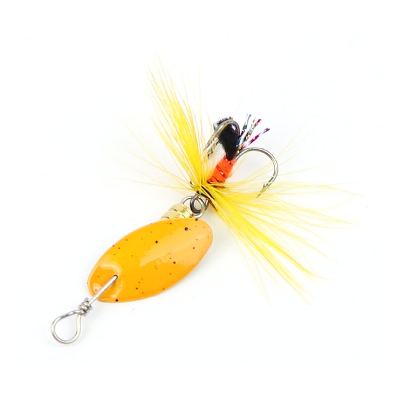 Major Fish Ultralight Spinner Köder mit Fliege Gelb 5cm 3gramm